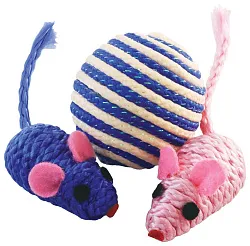 Набор игрушек для кошек ТРИОЛ Мяч и мыши 2шт арт.XW7007