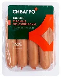 Сосиски СИБАГРО по-сибирски мясные 400г