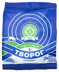 Творог ТОЛМАЧЕВСКИЕ ПРОДУКТЫ бзмж 5% 200г