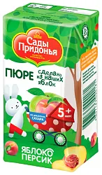 Пюре САДЫ ПРИДОНЬЯ яблоко персик т/пак 125г