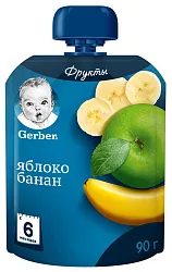 Пюре ГЕРБЕР яблоко банан м/у 90г