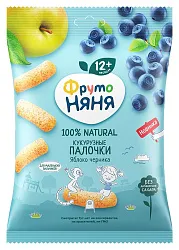 Кукурузные палочки ФРУТОНЯНЯ яблоко черника 20г