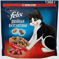 Корм для кошек ФЕЛИКС Двойная вкуснятина с мясом говядина 1.3кг