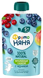 Пюре ФРУТОНЯНЯ Витаминный салатик с черникой м/у 90г