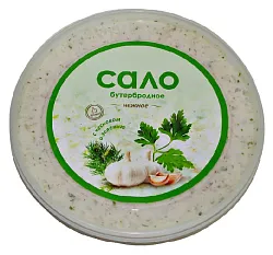 Сало БРАВО Бутербродное с чесноком и зеленью 150г