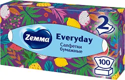 Салфетки бумажные ЗЕММА Эвридей 2сл карт/уп 100шт