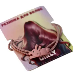 Резинка для волос ГЕРЛИ Лонг банни розовая арт.121P-045-01