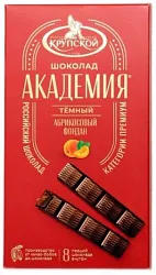 Шоколад ФАБРИКА им.КРУПСКОЙ Академия темный абрикосовый фондан 168г