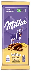 Шоколад МИЛКА Баблс пористый с бананово-йогуртной начинкой 87г