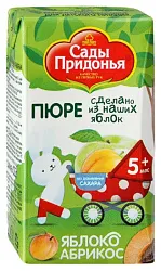 Пюре САДЫ ПРИДОНЬЯ яблоко абрикос без сахара т/пак 125г