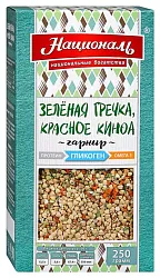 Смесь круп НАЦИОНАЛЬ Зеленая гречка с красным киноа карт/уп 250г