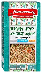 Смесь круп НАЦИОНАЛЬ Зеленая гречка с красным киноа карт/уп 250г