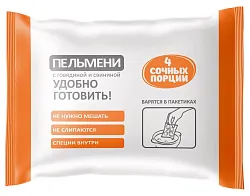 Пельмени 4 СОЧНЫХ ПОРЦИИ с говядиной и свининой 800г