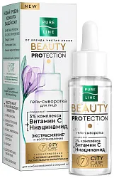 Гель-сыворотка для лица ЧИСТАЯ ЛИНИЯ Витамин С и ниацинамид 30мл