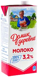 Молоко ДОМИК В ДЕРЕВНЕ стерилизованное бзмж 3.2% пюр/пак 950г