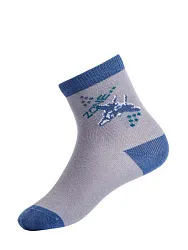 Носки детские ОМСА Кидс Кальцино Самолеты светло-серые р.35-38 арт.23Р63