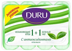 Мыло туалетное ДУРУ 1+1 крем и зеленый чай 4*80г