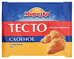 Тесто МОРОЗКО слоеное бездрожжевое пласт 400г