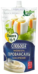 Майонез СЛОБОДА Провансаль Омега 3-6-9 67% д/пак 400мл