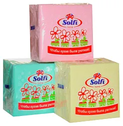 Салфетки СОЛФИ цветные 1сл 50шт
