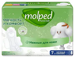 Прокладки МОЛПЕД Пьюр&Софт ночные 7шт