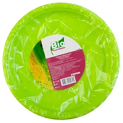 Тарелка ФОПОС Био зеленая 205мм 10шт