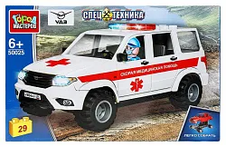 Конструктор ГОРОД МАСТЕРОВ Скорая помощь 29 деталей арт.SB-50025