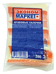 Крабовые палочки ЭКОНОМ МАРКЕТ с/м 200г