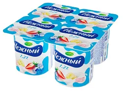 Йогуртный продукт КАМПИНА Нежный банан клубника бзмж 1.2% 100г