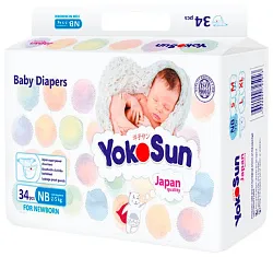 Подгузники ЙОКОСАН на липучках 2-5кг 34шт