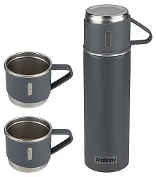 Набор МАЛЛОНИ Термос с термокружками серый арт.106052