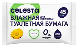 Влажная туалетная бумага СЕЛЕСТА для всей семьи 45шт