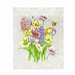 Полотенце кухонное ЛАГУНА М Аромат весенних цветов 45*60см рогожка арт.0745