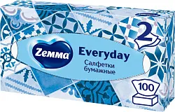Салфетки бумажные ЗЕММА Эвридей 2сл карт/уп 100шт
