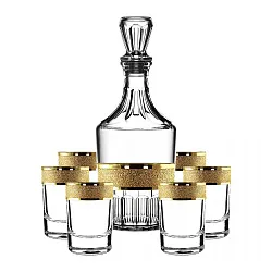 Набор Золотой карат графин со стопками с узором арт.523614