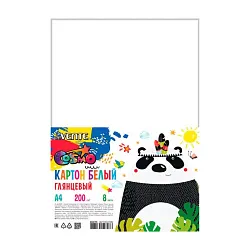 Картон белый ДЕВЕНТЕ Панда мелованный 8л арт.8040785