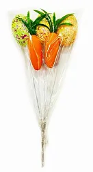 Декор пасхальный СФЕРА 3шт яйца на палке+2шт морковки 6см арт.3-0739-3