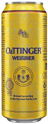 Пиво ОТТИНГЕР Вайссбир светлое пшеничное нефильтрованное 4.9% ж/б 0.5л