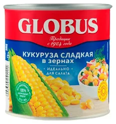Кукуруза ГЛОБУС сладкая в зернах ж/б 425мл