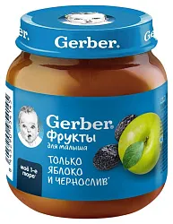 Пюре ГЕРБЕР яблоко чернослив ст/б 125г