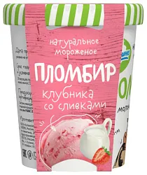 Мороженое КУПИНО Пломбир клубника со сливками бзмж ведро 270г