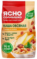 Каша овсяная ЯСНО СОЛНЫШКО с грушей и изюмом м/у 300г