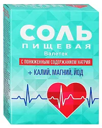 Соль ВАЛЕТЕК с пониженным содержанием натрия+калий магний йод м/у 350г
