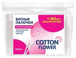 Палочки ватные КОТТОН ФЛАУЭР пэт 300шт