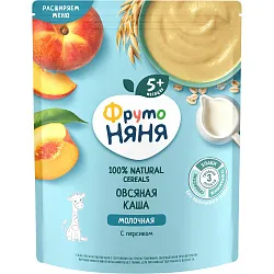 Каша ФРУТОНЯНЯ овсяная персик молочная бзмж п/пак 200г