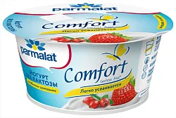 Йогурт ПАРМАЛАТ Комфорт клубника шиповник безлактозный бзмж 3% 130г