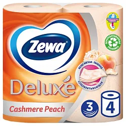 Туалетная бумага ЗЕВА Делюкс персик 3сл 4рул