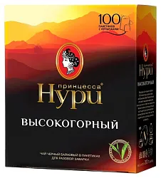 Чай НУРИ Высокогорный с мятой черный 100пак