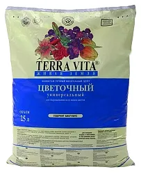 Почвогрунт ТЕРРА ВИТА Живая земля цветочная 25л