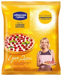 Тесто ЕДИМ ДОМА слоеное пресное квадрат 500г